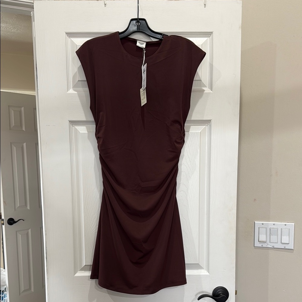 Abercrombie & Fitch Red Ruched Sheath Mini Dress